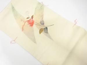 未使用品　金彩　薔薇模様　刺繍　名古屋帯